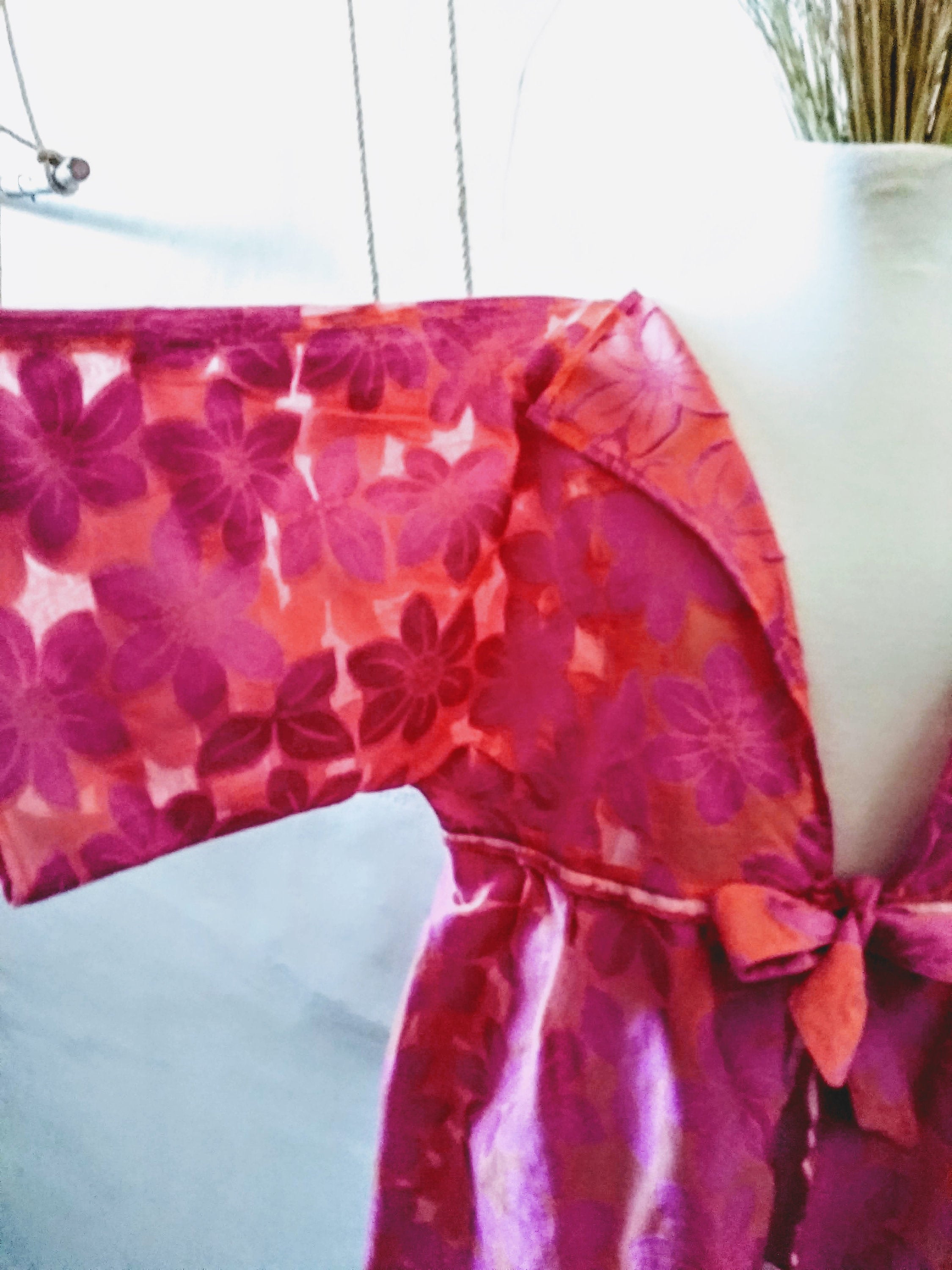 Shocking pink MAKIKO Kimono jacket. Upcycling. Unique piece. U SIZE.
