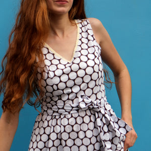 JACK long wrap dress with polka dots. Unique piece. Upcycling. SIZE 1.